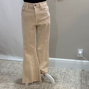 Elegant Tan Flare Jeans for Women